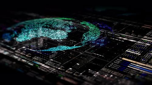 Tierra holográfica futurista generada digitalmente