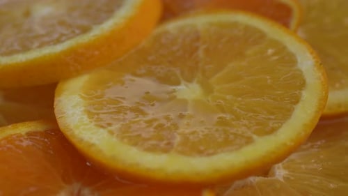 Vibrant Orange Slices Fruit Close Up