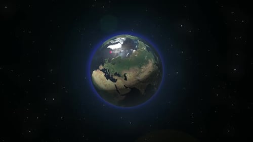 Earth Zoom From Space To Iceland