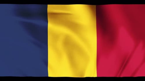 Animation mit schwenkender Flagge des Tschad
