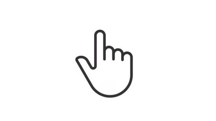 Animated Hand Tapping Icon for UI and Interaction Design, Elements ...