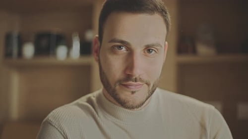Man looking at camera