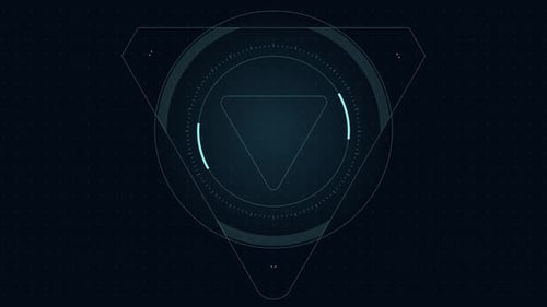 Abstract Circle and line HUD technological futuristic elements.particle data background