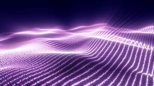 Abstract Glowing Purple Particle Wave Background Loop