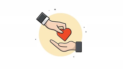 Animated Hands Giving Heart Minimalist Icon