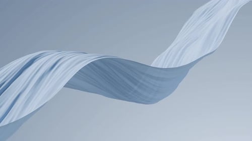 Abstract Animation of Flowing Blue Fabric