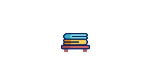 Clean Modern Towels Stack Icon Reveal Animation