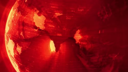 Carte du monde stylisée numérique rouge Pays Zoom Libye