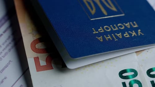 Passport and Migration Creative Advertising Concept Close Up of an Identity Document Documents and