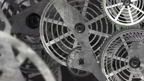 Intricate Gears Turning in Seamless Monochromatic Loop