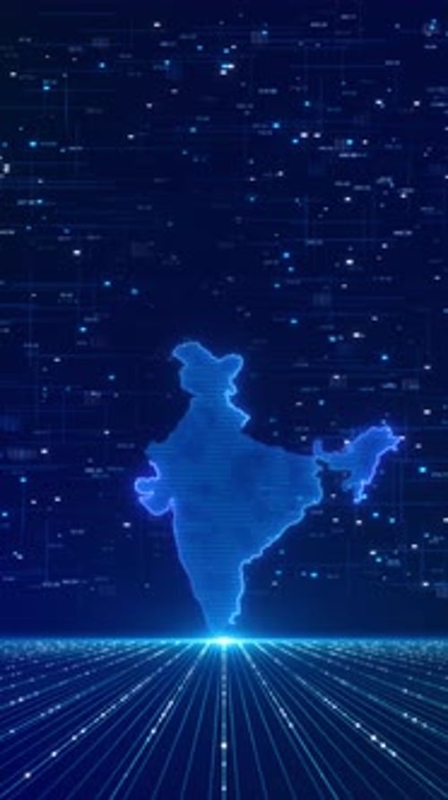 Futuristic Technology Digital Security System India Map HUD India Map Futuristic Digital Background