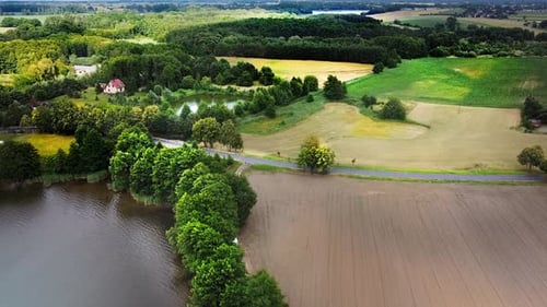 Wielkopolska Landscape Summer Fields Lake Forest Poland