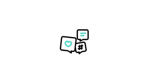 Animated Flat Design Social Media Chat Bubble Icons