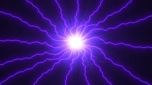 Dynamic Neon Energy Burst: High Voltage Electric Shockwave with Fractal Lightning and Plasma Surge