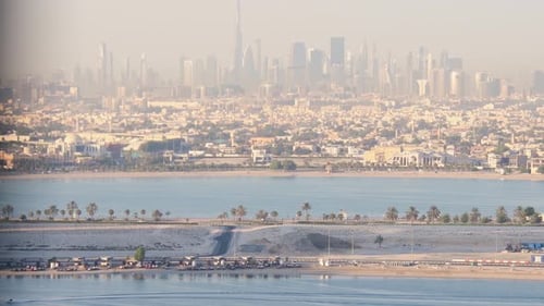 Dubai Skyline Panorama From Sharjah District