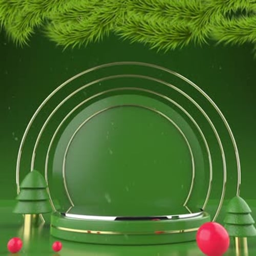 Christmas 3D Podium Green (1000x1000)