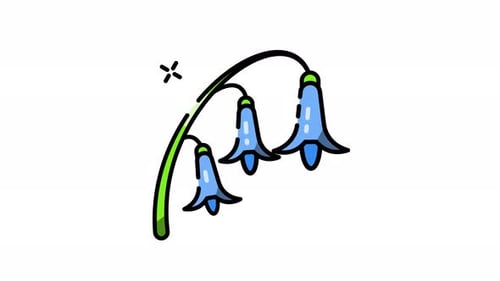 Animated Bluebell Flowers Sketch Illustration