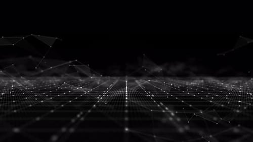 Futuristic Digital Network Plexus Grid Animation Seamless Loop