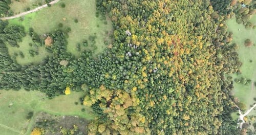 Panorama of Beautiful Countryside of Romania
