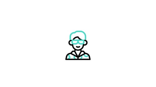 Animated Minimalist Person Icon With Glasses