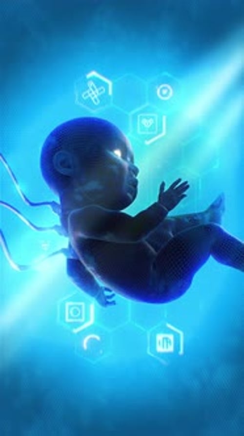 Tech Synthetic Baby Vertical VJ Loop