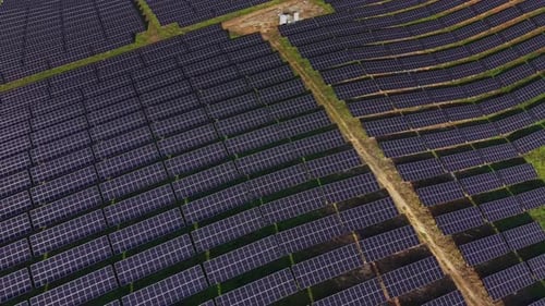Solar Panel Array Aerial View Clean Energy