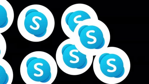 Skype Social Media-Symbole Übergang Alpha-Kanal 4K