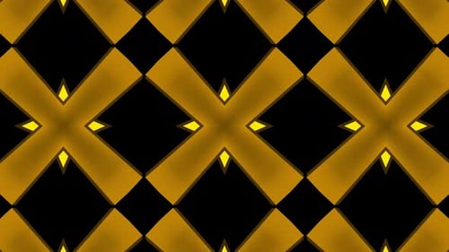 Golden Geometric Kaleidoscope Pattern Loop Background Animation
