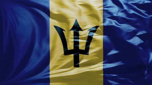 Barbados Flag Waving Seamless Loop