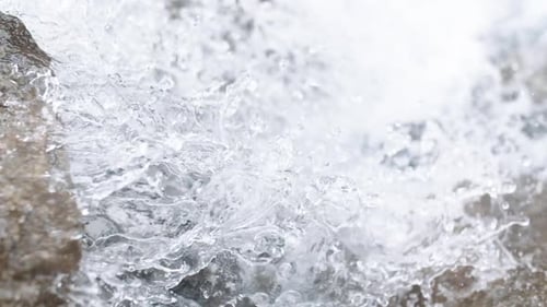 Pure Fresh Water Stream In Mountains Clean Water River Flowing