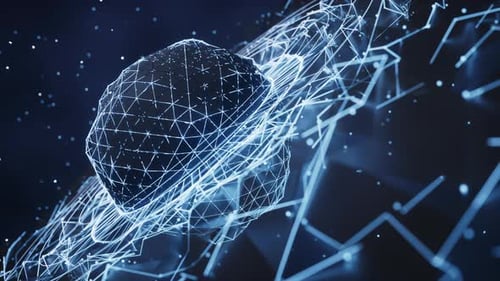 Abstract Futuristic Wireframe Sphere and Network Animation