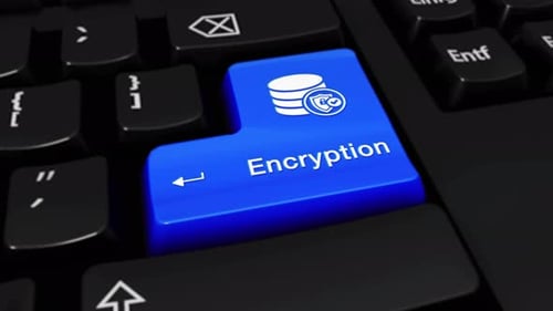 Encryption Round Motion On Computer Keyboard Button