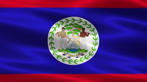 Waving Belize Flag Seamless Loop Realistic Fabric