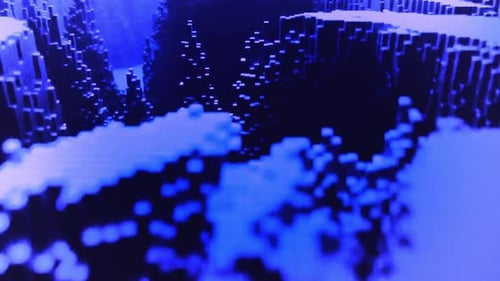 Blue digital wave crashes