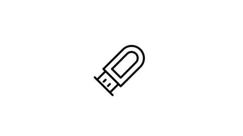 Minimalist USB Icon Animation with Glitch Effect