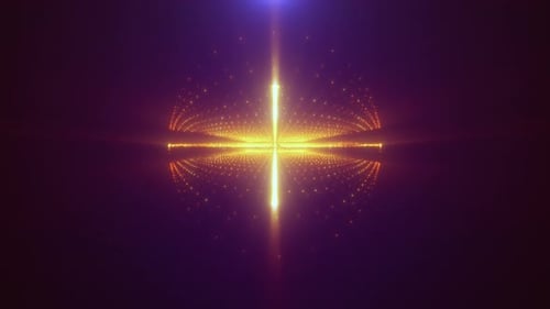 Yellow energy magic circle sphere ball of futuristic waves and lines of particles of atom energy