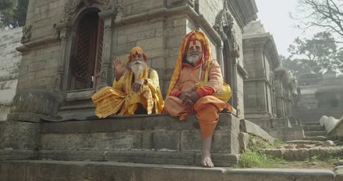 Sadhu Meditating at Pashupatinath Temple Yogi Mudras & Devotion Kathmandu
