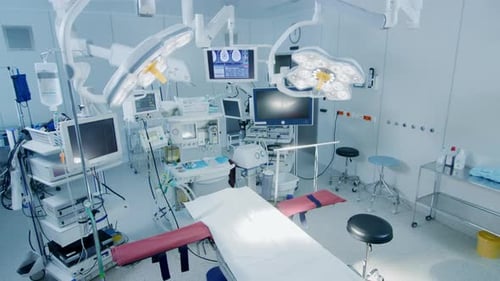 Modern operating room with advanced medical equipment