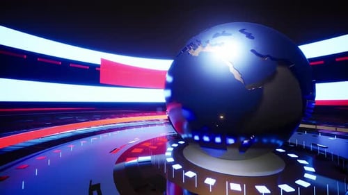 News Background, Digital World Breaking News Studio Background For News Report 15