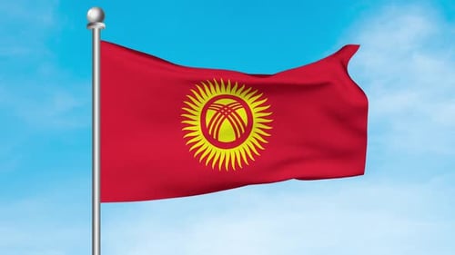 Waving Kyrgyzstan National Flag Seamless Loop Animation