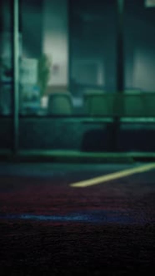 Futuristic Light Beam Scanning Transition in a Dark City