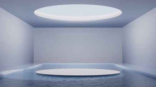 The room with empty stage inside