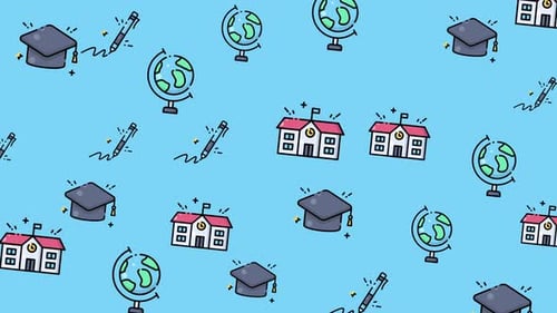 Animated Education Theme Seamless Pattern Background