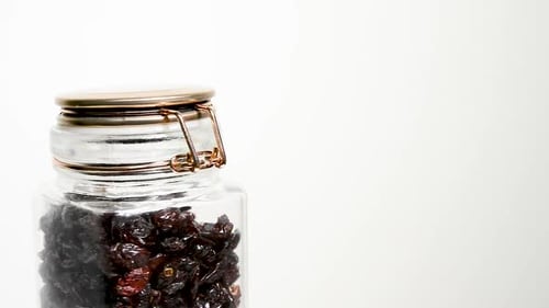 Glass Jar Full of Dried Cranberries