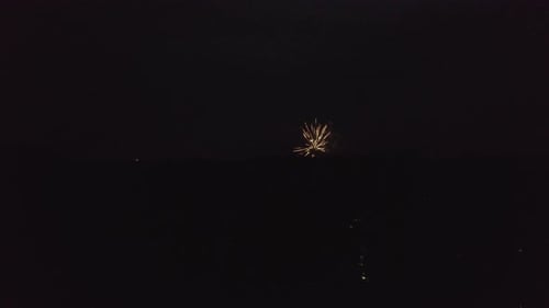 Video of the Fourth of July is commemorated by displaying fireworks in a cloudy night.