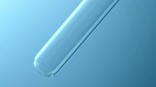 Liquid Filling a Scientific Test Tube Close Up