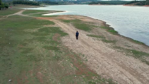 Aerial Alone Man