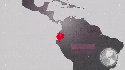 Ecuador Map Red And Gray With Effects