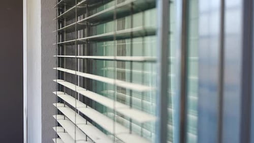 Exterior Blind Lamellas Tilting Open to Allow Natural Daylight Into a Room Smart Home Automation and
