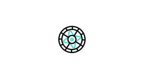 Minimalist Geometric Compass Icon Line Animation